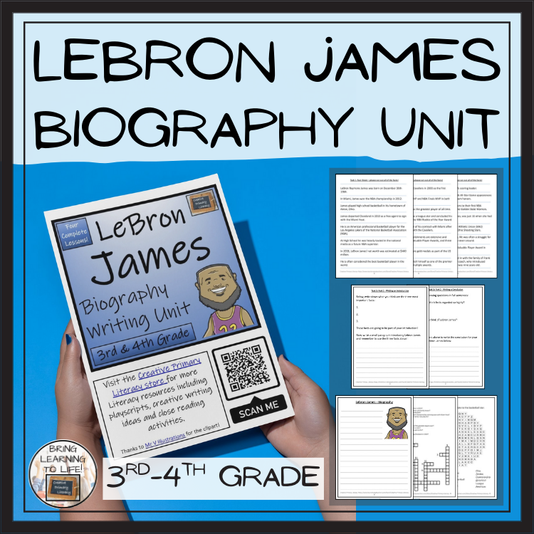 LeBron James Biography Project & Writing Unit | 3rd Grade & 4th Grade