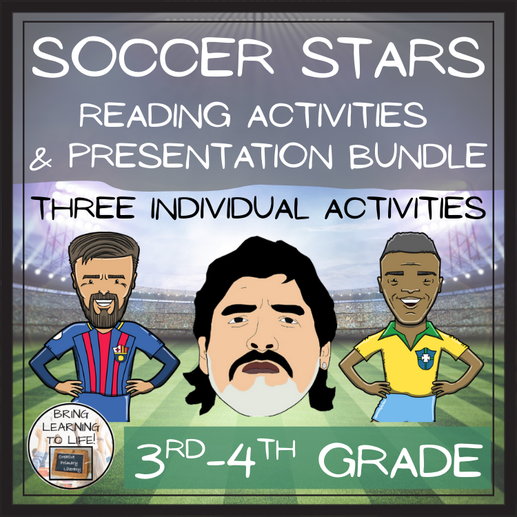 Soccer Stars Close Reading Comprehension Activity Bundle | 3rd Grade & 4th Grade