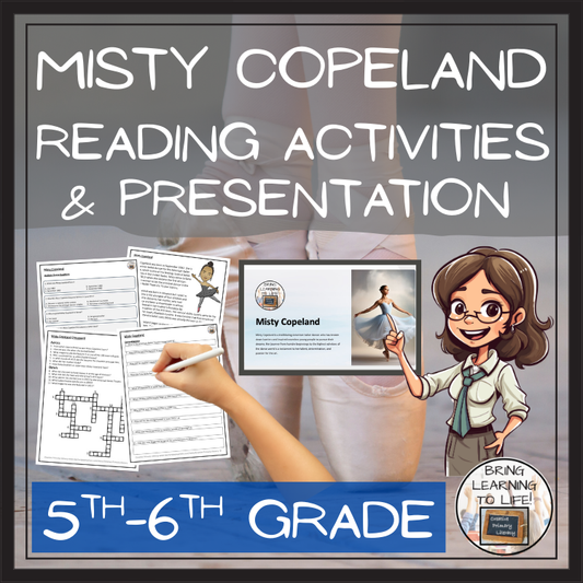 Misty Copeland Close Reading Comprehension Activities | 5th Grade & 6th Grade