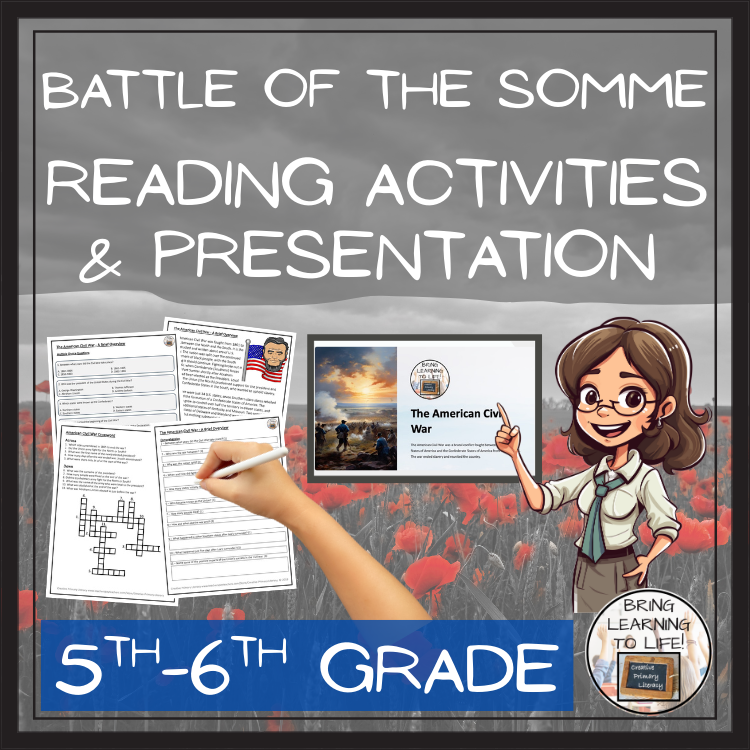Battle of the Somme Close Reading Comprehension Activities | 5th & 6th Grade