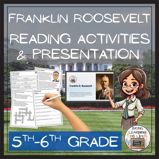 Franklin Roosevelt Close Reading Comprehension Activities | 5th Grade & 6th Grade
