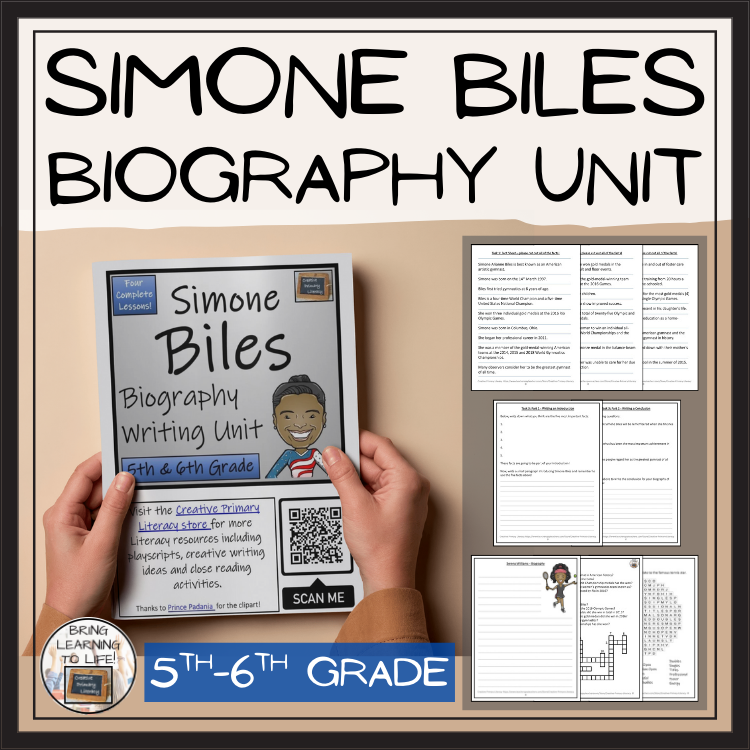 Simone Biles Biography Project & Writing Unit | 5th Grade & 6th Grade