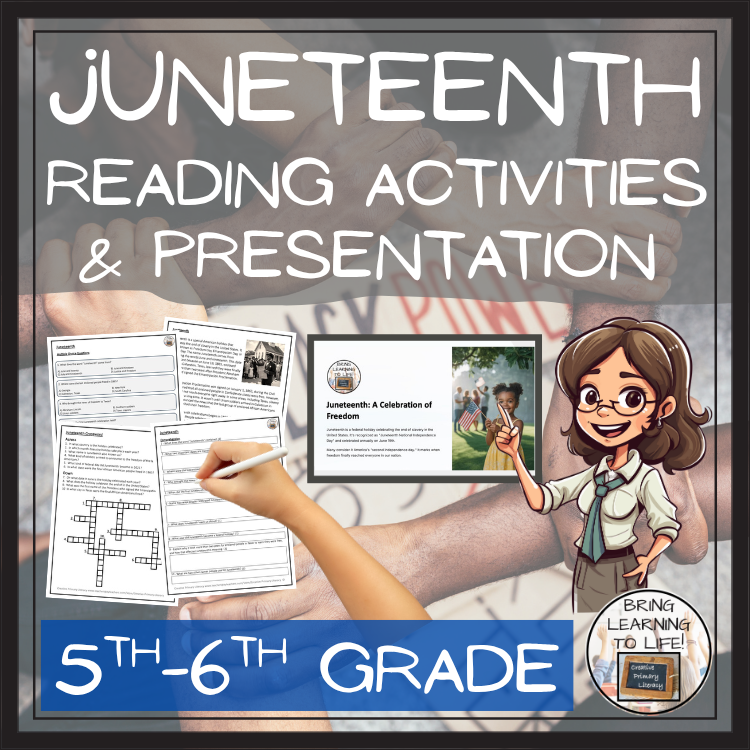 Juneteenth Close Reading Comprehension Activities | 5th Grade & 6th Grade
