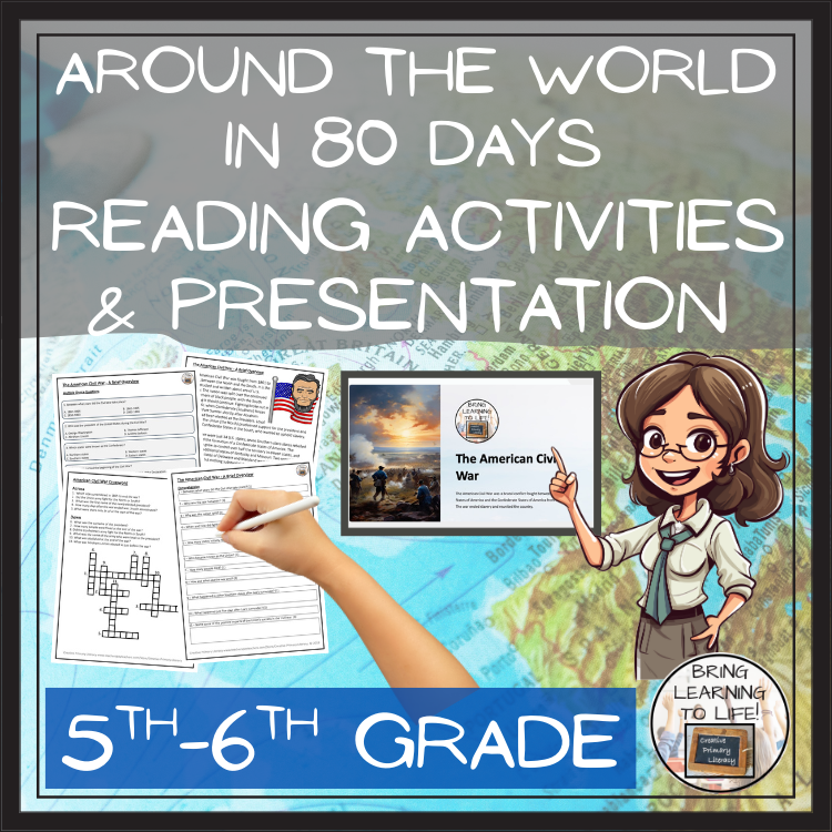 Around the World in 80 Days Reading Comprehension | 5th Grade & 6th Grade