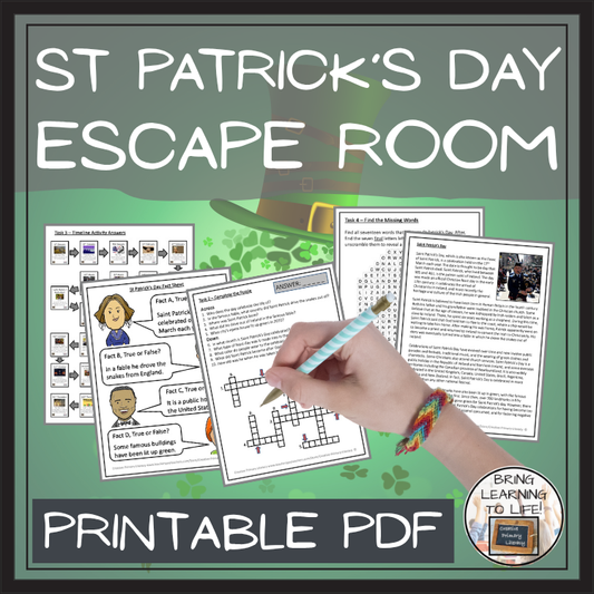 St Patricks Day Escape Room | Social Studies & Holiday Activity