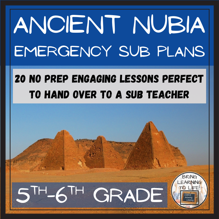 Emergency Sub Plans | Ancient Nubia Bundle | 5th Grade & 6th Grade