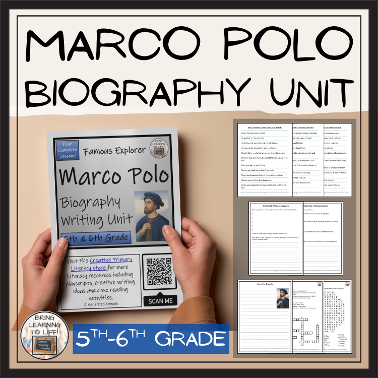 Marco Polo Biography Project & Writing Unit | 5th Grade & 6th Grade