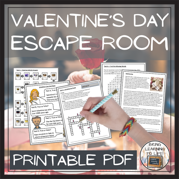 Valentine’s Day Escape Room | Social Studies & Holiday Activity