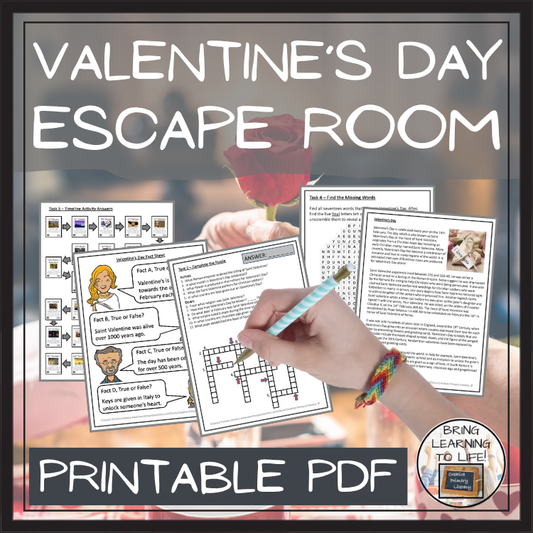 Valentine’s Day Escape Room | Social Studies & Holiday Activity