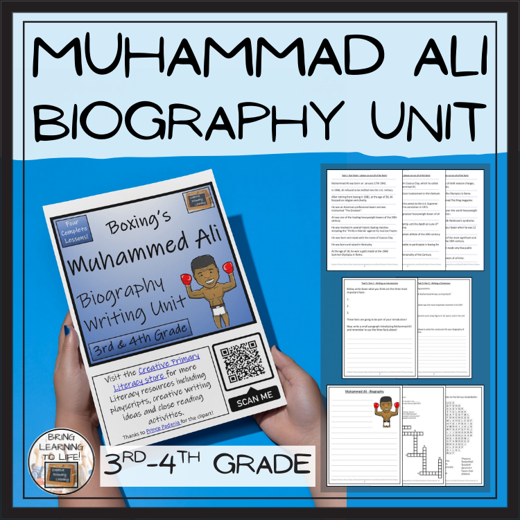 Muhammad Ali Biography Project & Writing Unit | 3rd Grade & 4th Grade