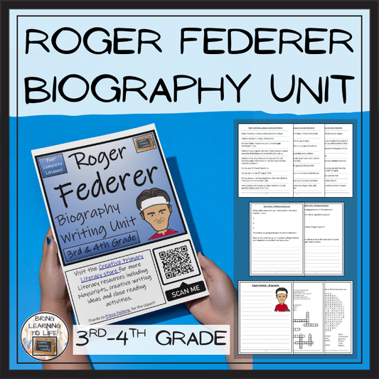 Roger Federer Biography Project & Writing Unit | 3rd Grade & 4th Grade