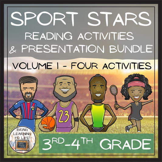 Sport Stars Volume 1 Close Reading Comprehension Bundle | 3rd Grade & 4th Grade