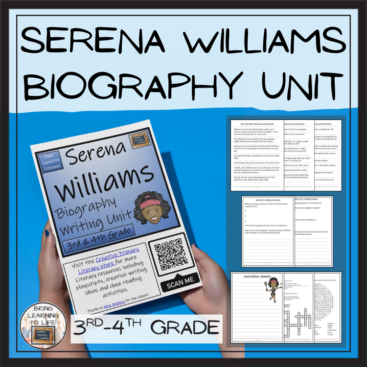 Serena Williams Biography Project & Writing Unit | 3rd Grade & 4th Grade