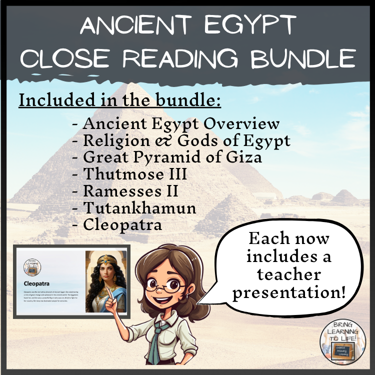 Ancient Egypt Close Reading Comprehension Activity Bundle | 5th-6th Grade