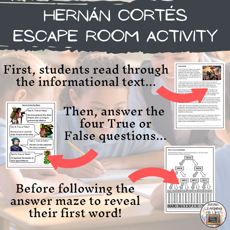 Hernán Cortés Escape Room | Social Studies & History Activity