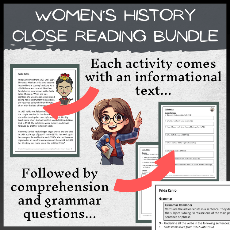 Womens History Volume 2 Close Reading Comprehension Bundle | 3rd & 4th Grade