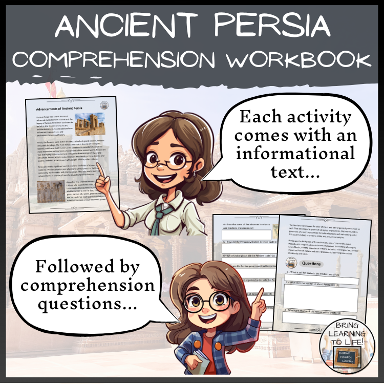 Ancient Persia Reading Comprehension Workbook | 5th-6th Grade
