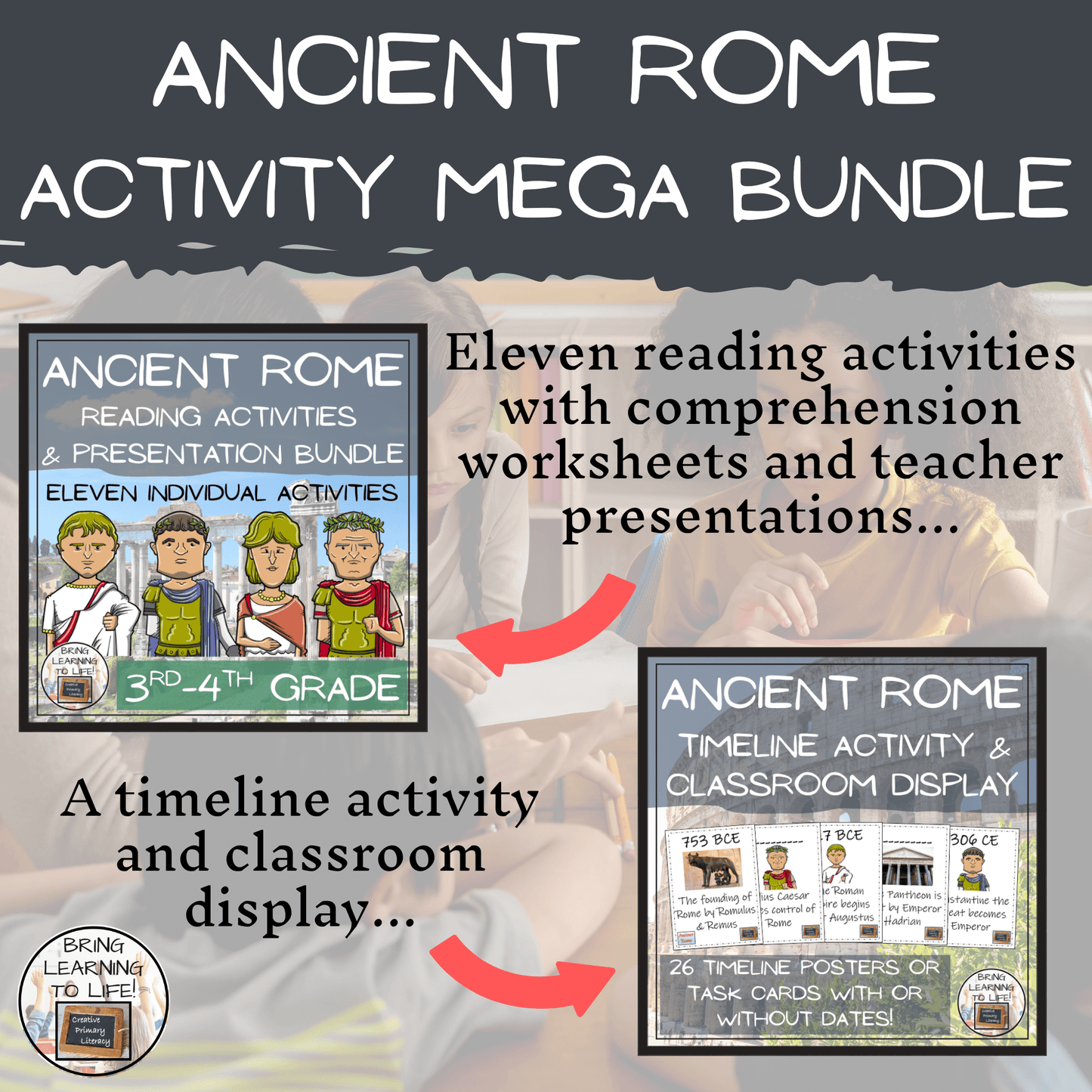 Ancient Rome Mega Bundle of Activities | 3rd Grade & 4th Grade