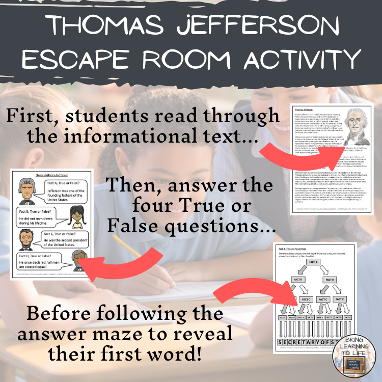 Thomas Jefferson Escape Room | Social Studies & History Activity
