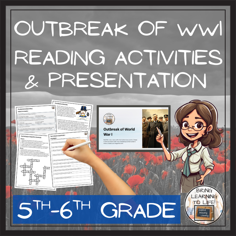 Outbreak of World War I Close Reading Comprehension Activities | 5th & 6th Grade