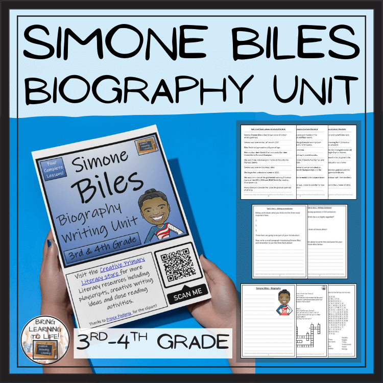 Simone Biles Biography Project & Writing Unit | 3rd Grade & 4th Grade