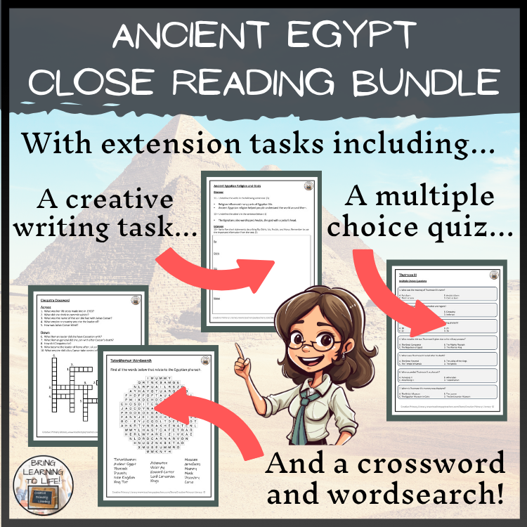 Ancient Egypt Close Reading Comprehension Activity Bundle | 5th-6th Grade