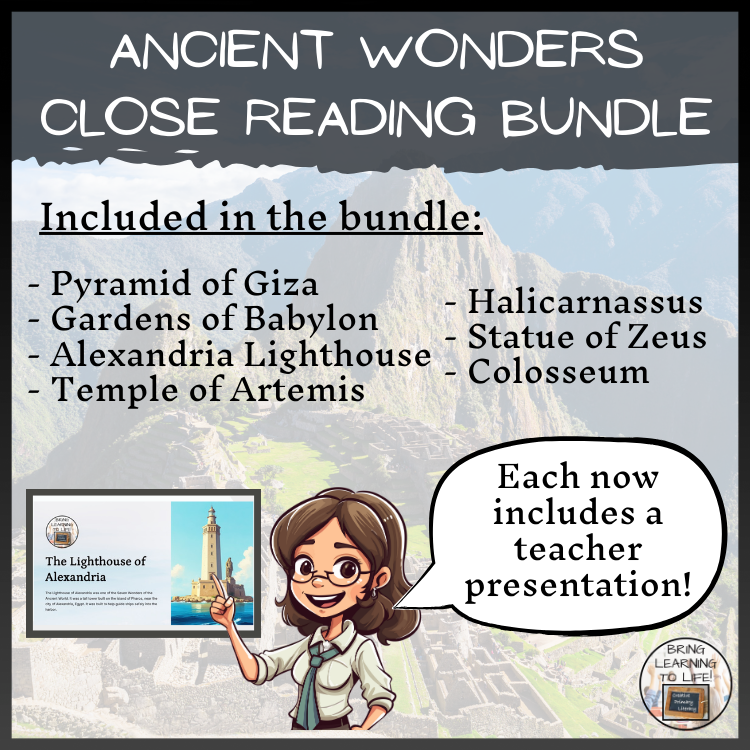 Seven Wonders of the Ancient World Close Reading Bundle | 3rd Grade & 4th Grade