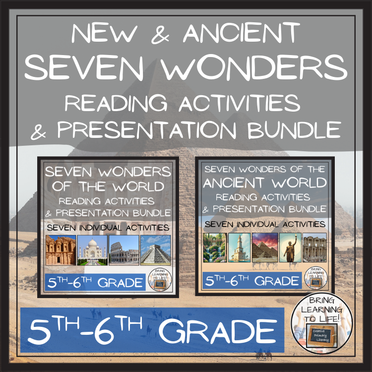 New and Ancient Seven Wonders Reading Comprehension Bundle | 5th & 6th Grade