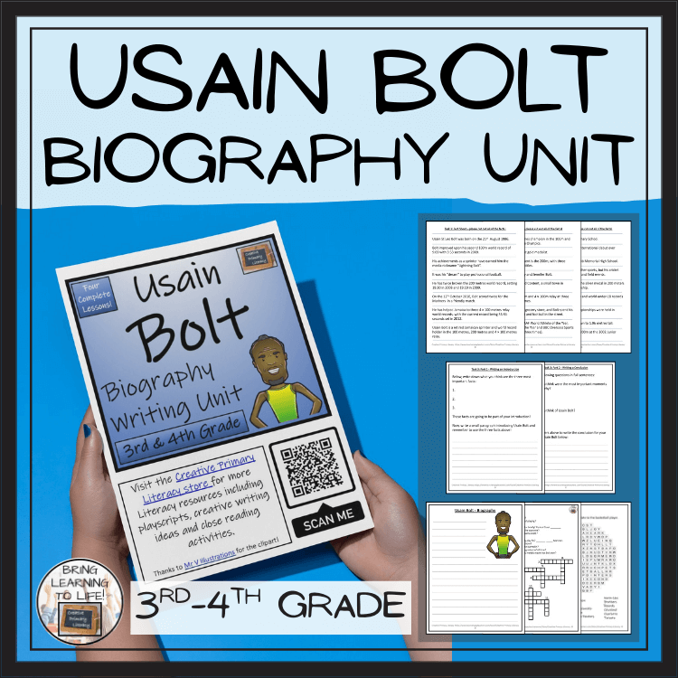 Usain Bolt Biography Project & Writing Unit | 3rd Grade & 4th Grade