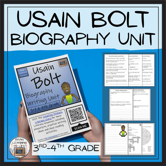 Usain Bolt Biography Project & Writing Unit | 3rd Grade & 4th Grade