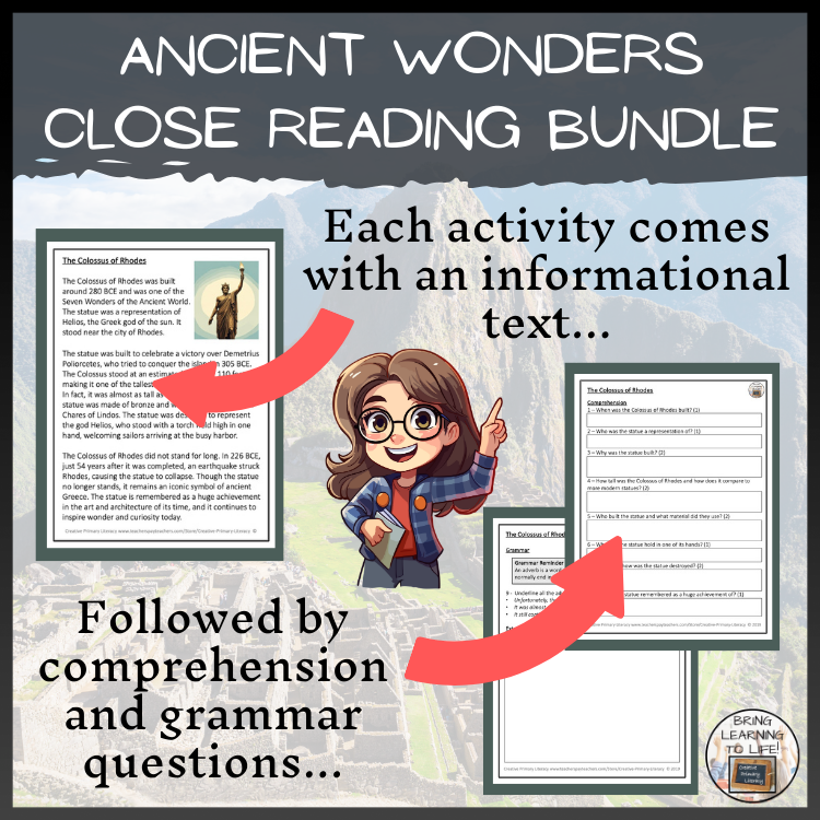 Seven Wonders of the Ancient World Close Reading Bundle | 3rd Grade & 4th Grade