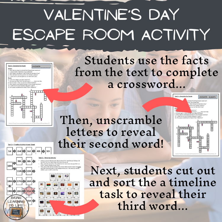 Valentine’s Day Escape Room | Social Studies & Holiday Activity