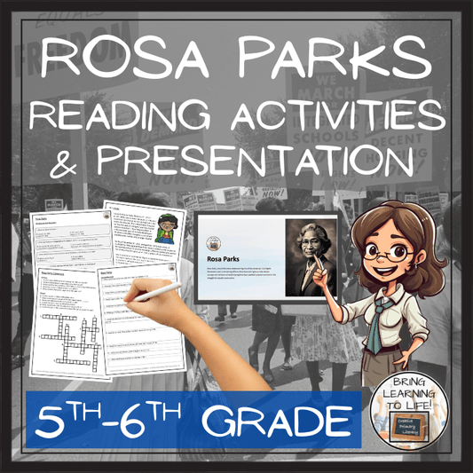Rosa Parks Close Reading Comprehension Activities | 5th Grade & 6th Grade