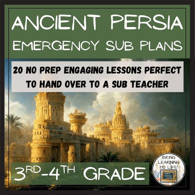 Emergency Sub Plans | Ancient Persia Bundle | 3rd Grade & 4th Grade
