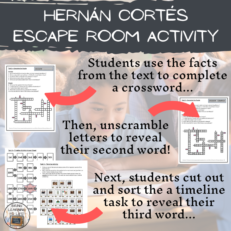 Hernán Cortés Escape Room | Social Studies & History Activity