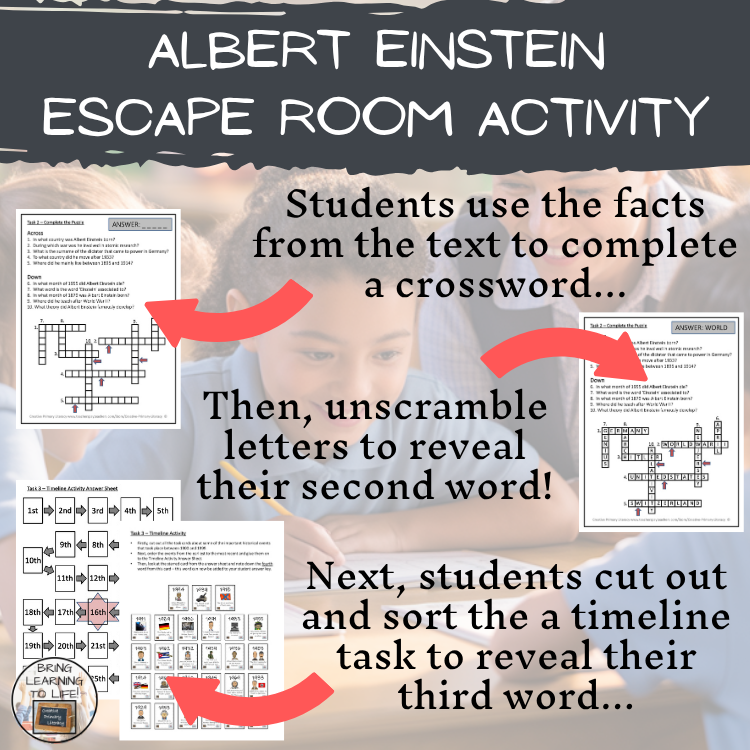 Albert Einstein Escape Room | Social Studies & History Activity