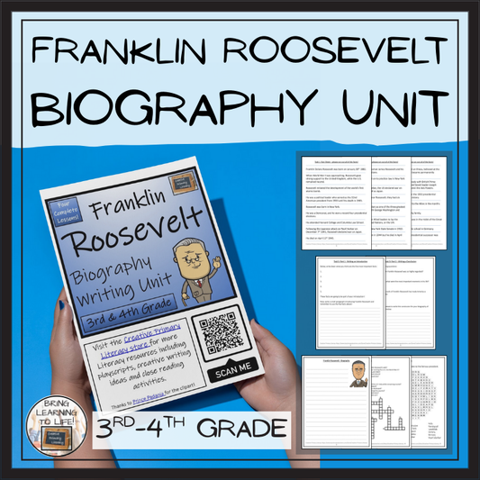 Franklin Roosevelt Biography Project & Writing Unit | 3rd Grade & 4th Grade