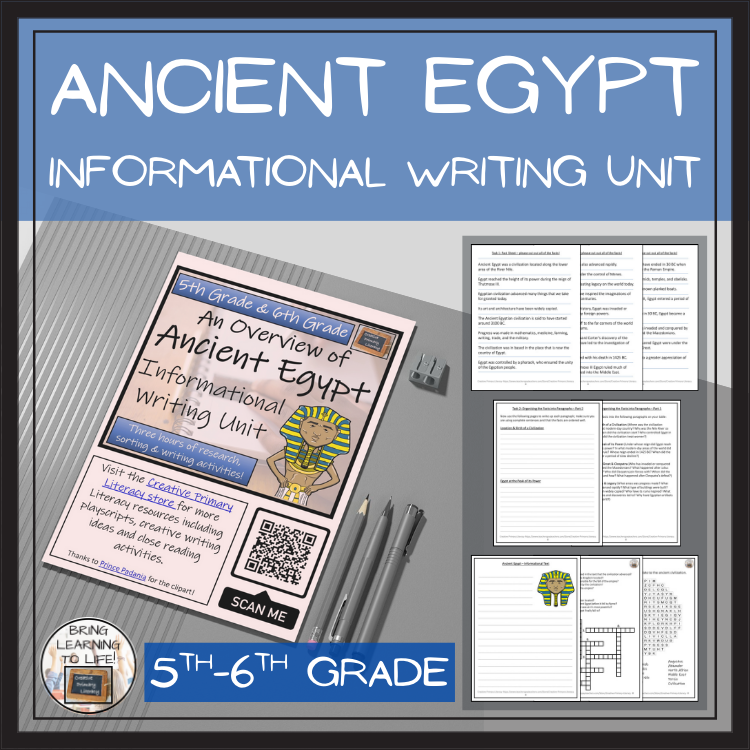 Ancient Egypt Informational Text Writing Unit | 5th Grade & 6th Grade