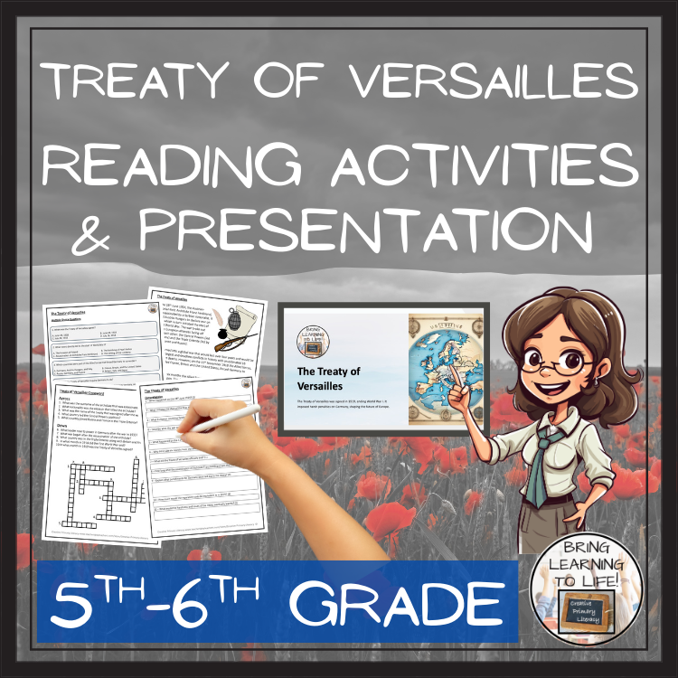Treaty of Versailles Close Reading Comprehension Activities | 5th & 6th Grade