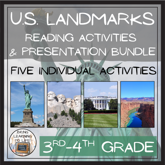 U.S. Landmarks Close Reading Comprehension Bundle | 3rd Grade & 4th Grade