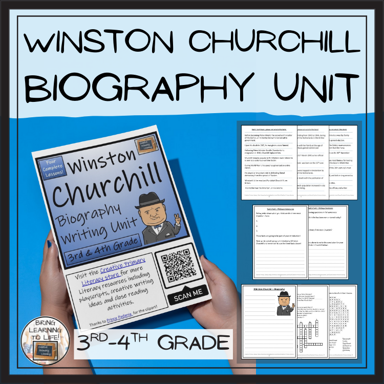 Winston Churchill Biography Project & Writing Unit | 3rd Grade & 4th Grade