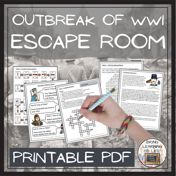 Outbreak of the First World War Escape Room | Social Studies & History Activity
