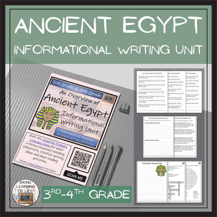 Ancient Egypt Informational Writing Unit | 3rd Grade & 4th Grade