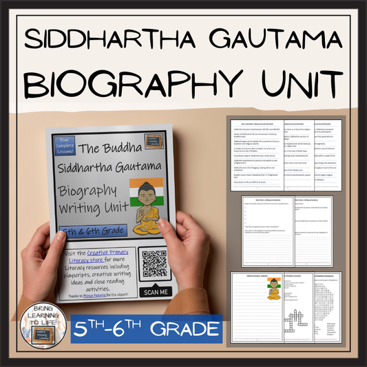 Siddhartha Gautama Biography Project & Writing Unit | 5th Grade & 6th Grade
