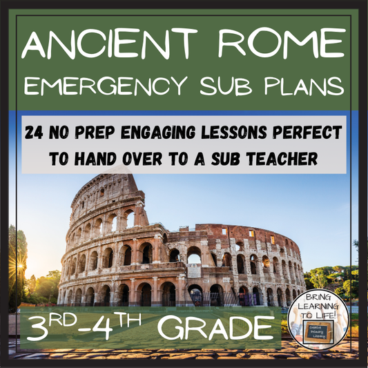 Emergency Sub Plans | Ancient Rome Bundle | 3rd Grade & 4th Grade