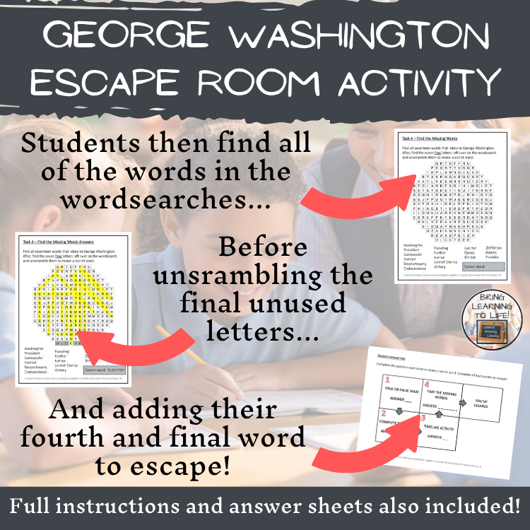 George Washington Escape Room | Social Studies & History Activity