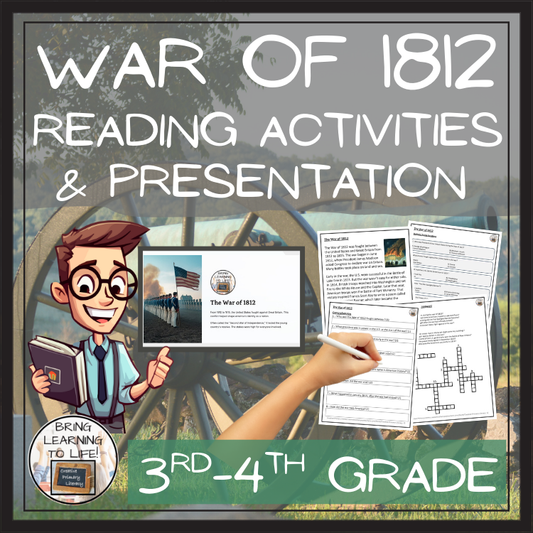 War of 1812 Close Reading Comprehension Activities | 3rd Grade & 4th Grade
