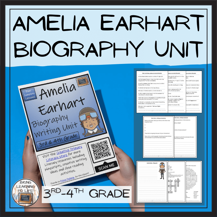 Amelia Earhart Biography Project & Writing Unit | 3rd Grade & 4th Grade