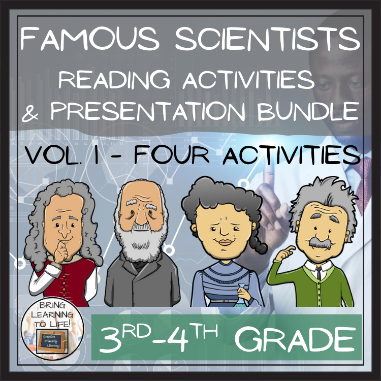 Famous Scientists Close Reading Activity Bundle | 3rd Grade & 4th Grade