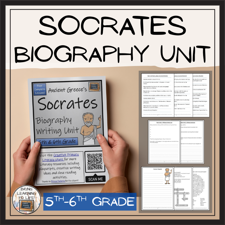 Socrates Biography Project & Writing Unit | 5th Grade & 6th Grade